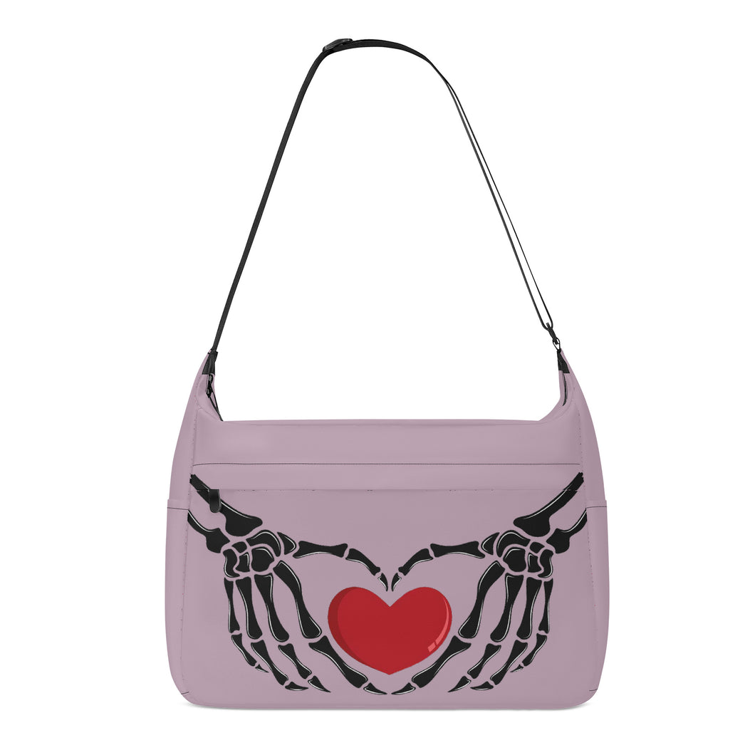 Ti Amo I love you - Exclusive Brand - Pansy Posy - Skeleton Heart Hands  -  Journey Computer Shoulder Bag