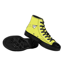 Load image into Gallery viewer, Ti Amo I love you - Exclusive Brand - Sandy Yellow - Paper Airplane - High Top Canvas Shoes - Black Soles
