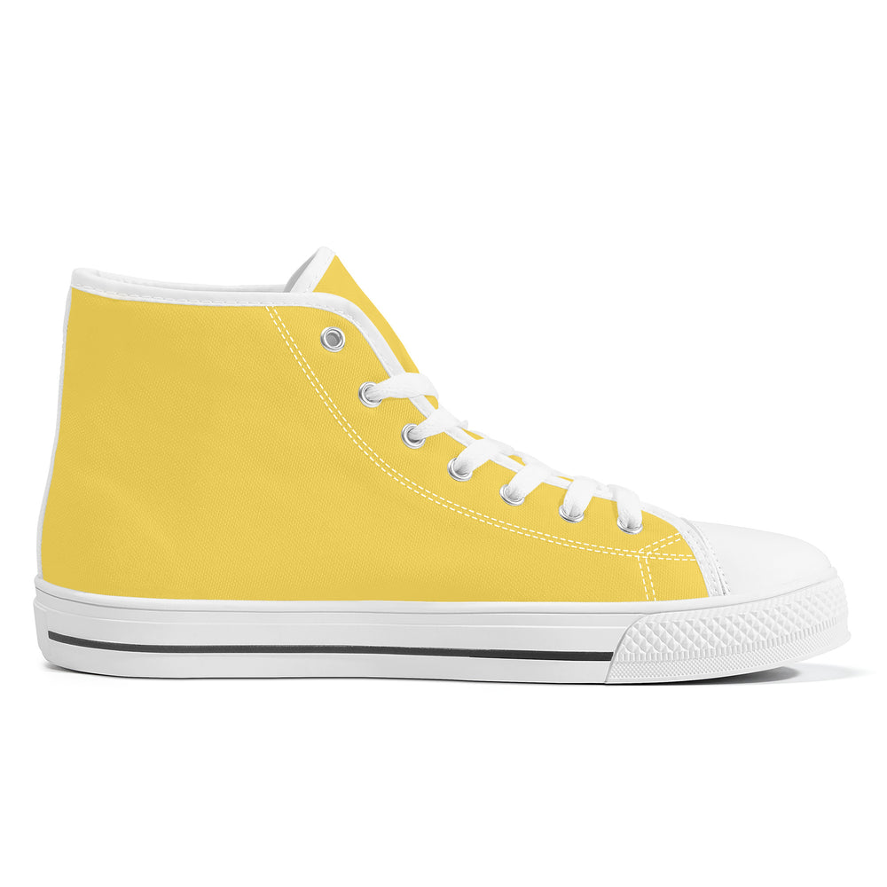 Ti Amo I love you - Exclusive Brand -  Mustard Yellow - High-Top Canvas Shoes - White Soles