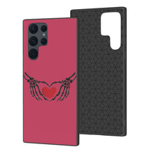 Load image into Gallery viewer, Ti Amo I love you - Exclusive Brand - Viva Magenta - Skeleton Hands with Heart - Samsung Galaxy S22 Ultra Glass Case
