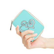 Load image into Gallery viewer, Ti Amo I love you - Exclusive Brand - Ice Cold  - Double White Heart - PU Leather -  Zipper Card Holder
