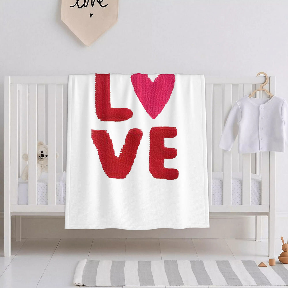 Ti Amo I love you - Exclusive Brand - White - Red Love - Baby Soft Blanket
