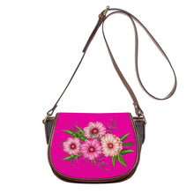 Load image into Gallery viewer, Ti Amo I love you - Exclusive Brand - Hollywood Cerise - Pink Floral - Saddle Bag
