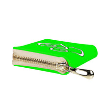 Load image into Gallery viewer, Ti Amo I love you - Exclusive Brand - Green - Double White Heart - PU Leather - Zipper Card Holder
