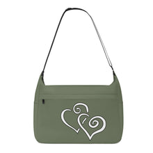 Load image into Gallery viewer, Ti Amo I love you - Exclusive Brand - Limed Ash - Double White Heart - Journey Computer Shoulder Bag
