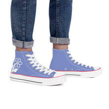 Load image into Gallery viewer, Ti Amo I love you - Exclusive Brand - Mood Mode - White Daisy - High Top Canvas Shoes - White  Soles
