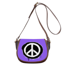 Load image into Gallery viewer, Ti Amo I love you - Exclusive Brand - Heliotrope 3 - Peace Sign - Saddle Bag
