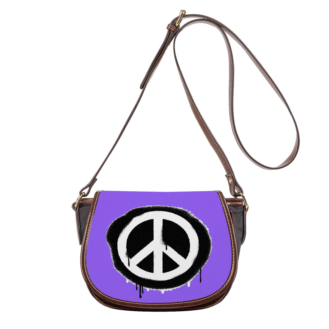 Ti Amo I love you - Exclusive Brand - Heliotrope 3 - Peace Sign - Saddle Bag