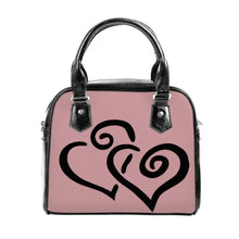 Load image into Gallery viewer, Ti Amo I love you - Exclusive Brand - Oriental Pink - Double Black Heart -  Shoulder Handbag
