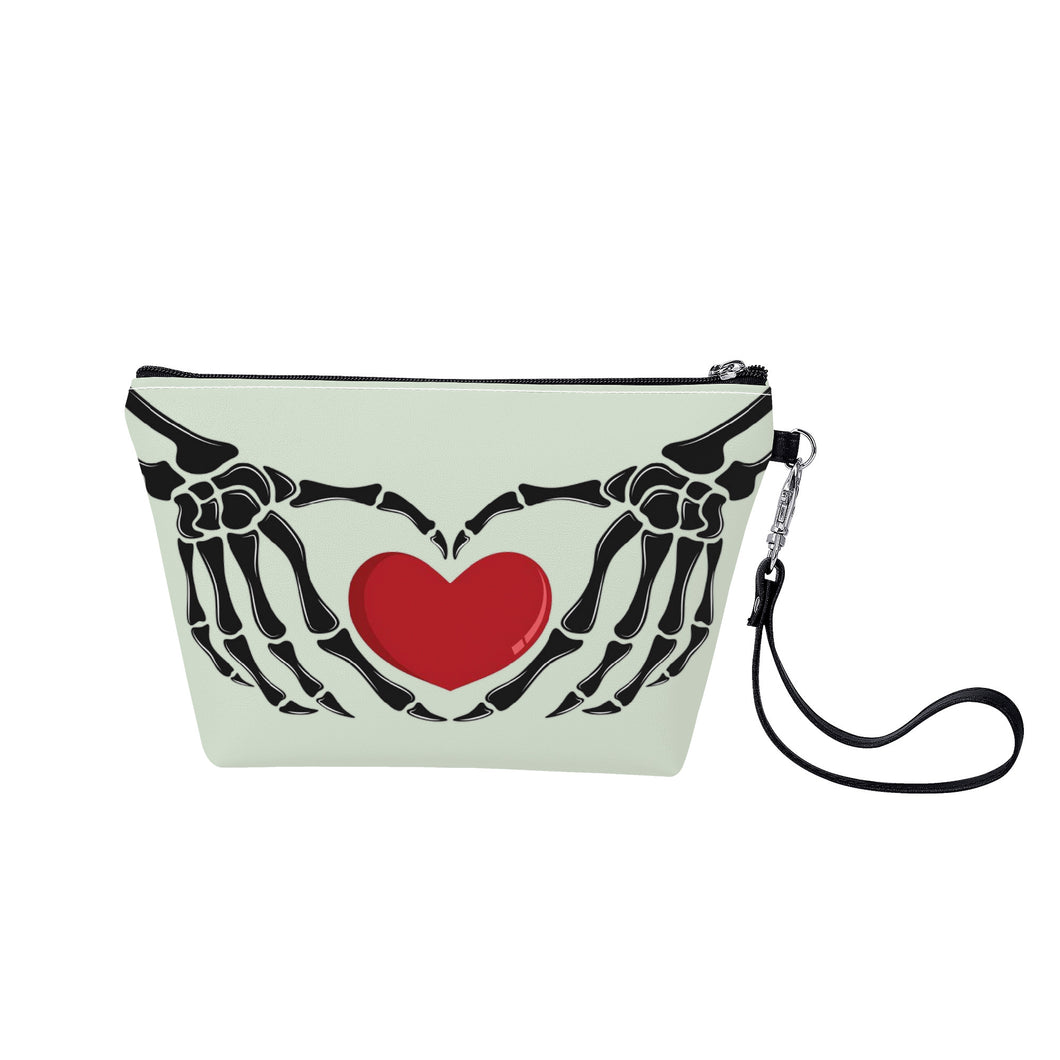 Ti Amo I love you - Exclusive Brand - Periglacial Blue - Skeleton Hands with Heart - Sling Cosmetic Bag