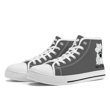 Load image into Gallery viewer, Ti Amo I love you  - Exclusive Brand - Davy&#39;s Grey - Talk to the Paw - High-Top Canvas Shoes - White - Ti Amo I love you
