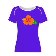 Load image into Gallery viewer, Ti Amo I love you - Exclusive Brand  - Dark Purple - Hawaiian Flower - Women&#39;s T shirt - Sizes XS-2XL
