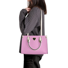 Load image into Gallery viewer, Ti Amo I love you - Exclusive Brand - Powder Pink - Luxury Womens PU Tote Bag - Cream Straps
