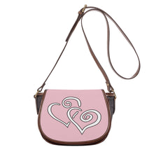 Load image into Gallery viewer, Ti Amo I love you - Exclusive Brand - Pale Rose - Double White Heart - Saddle Bag
