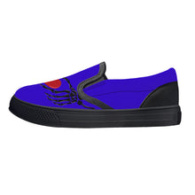 Load image into Gallery viewer, Ti Amo I love you - Exclusive Brand - Interdimensional Blue - Skeleton Hands with Heart  - Kids Slip-on shoes - Black Soles
