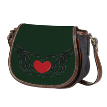 Load image into Gallery viewer, Ti Amo I love you - Exclusive Brand - Celtic - Skeleton Hands with Heart - Saddle Bag
