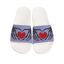 Load image into Gallery viewer, Ti Amo I love you - Exclusive Brand - Blue Bell - Skeleton Hands with Heart -  Slide Sandals - White Soles
