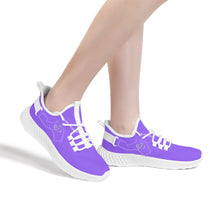 Load image into Gallery viewer, Ti Amo I love you - Exclusive Brand - Heliotrope 3 - Double Heart - Womens Mesh Knit Shoes - White Soles
