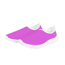 Load image into Gallery viewer, Ti Amo I love you - Exclusive Brand - Deep Lavender Magenta - Double White Heart - Women&#39;s Mesh Running Shoes - White Soles
