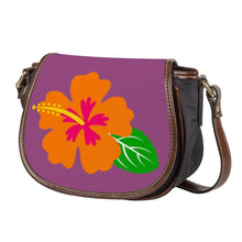 Load image into Gallery viewer, Ti Amo I love you - Exclusive Brand - Cannon Pink - Hawaiian Flower -  Saddle Bag
