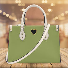 Load image into Gallery viewer, Ti Amo I love you - Exclusive Brand - Green Smoke - Luxury Womens PU Tote Bag - Cream Straps
