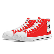 Load image into Gallery viewer, Ti Amo I love you  - Exclusive Brand - Red - TALK TO THE PAW -  High-Top Canvas Shoes - White Soles
