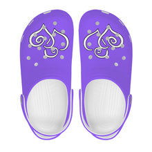 Load image into Gallery viewer, Ti Amo I love you - Exclusive Brand - Heliotrope 3 - Double White Heart - Womens Classic Clogs - Sizes 5-14.5
