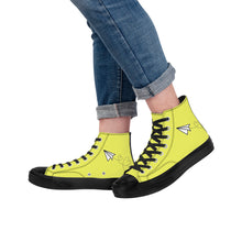 Load image into Gallery viewer, Ti Amo I love you - Exclusive Brand - Sandy Yellow - Paper Airplane - High Top Canvas Shoes - Black Soles
