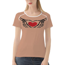 Load image into Gallery viewer, Ti Amo I love you - Exclusive Brand - Feldspar - Skeleton Hands with Heart  -Women&#39;s T shirt - Sizes XS-2XL
