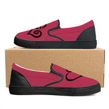 Load image into Gallery viewer, Ti Amo I love you - Exclusive Brand - Viva Magenta - Double Black Heart - Women&#39;s- Slip-on Shoes - Black Soles
