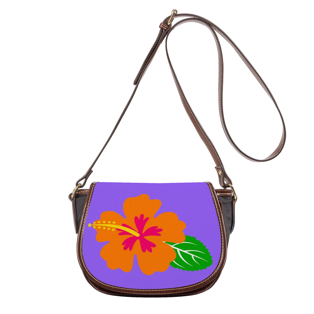 Ti Amo I love you - Exclusive Brand - Heliotrope 3 - Hawaiian Flower -  Saddle Bag