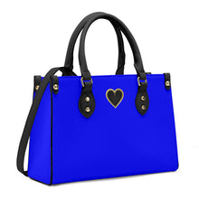 Load image into Gallery viewer, Ti Amo I love you - Exclusive Brand - Blue - Luxury Women PU Tote Bag - Black Straps
