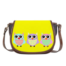 Load image into Gallery viewer, Ti Amo I love you - Exclusive Brand - Yellow - 3 Owls -  Saddle Bag
