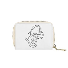 Load image into Gallery viewer, Ti Amo I love you - Exclusive Brand - White - Double White Heart - PU Leather - Zipper Card Holder
