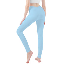 Load image into Gallery viewer, Ti Amo I love you - Exclusive Brand - Regent St Blue - Double White Heart -Womens / Teen Girls / Womens Plus Size - Yoga Leggings - Sizes XS-3XL
