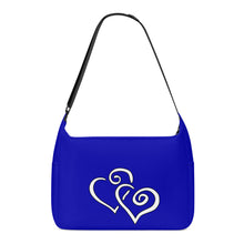 Load image into Gallery viewer, Ti Amo I love you - Exclusive Brand - Royal Blue - Double White Heart - Journey Computer Shoulder Bag
