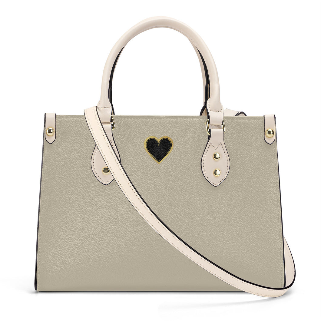 Ti Amo I love you - Exclusive Brand - Vanilla - Luxury Womens PU Tote Bag - Cream Straps