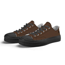 Load image into Gallery viewer, Ti Amo I love you - Exclusive Brand - Tuk Tuk - Double Black Heart - Unisex Classic Low Top Canvas Shoes - Black Soles
