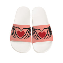 Load image into Gallery viewer, Ti Amo I love you - Exclusive Brand - Desert Flower - Skeleton Hands with Heart -  Slide Sandals - White Soles
