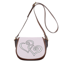 Load image into Gallery viewer, Ti Amo I love you - Exclusive Brand - Prim - Double White Heart - Saddle Bag
