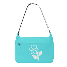 Load image into Gallery viewer, Ti Amo I love you - Exclusive Brand - Medium Turquoise Blue - White Daisy -  Journey Computer Shoulder Bag
