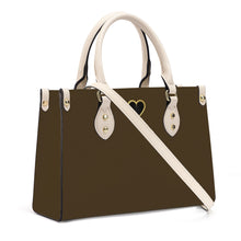 Load image into Gallery viewer, Ti Amo I love you - Exclusive Brand - Cafe Noir - Luxury Womens PU Tote Bag - Cream Straps
