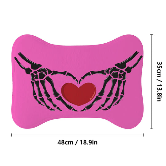 Ti Amo I love you - Exclusive Brand - Hot Pink - Skeleton Hands with Heart  - Big Paws Pet Rug