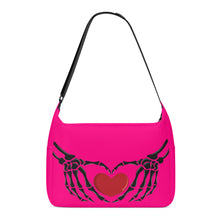 Load image into Gallery viewer, Ti Amo I love you - Exclusive Brand - Rose - Skeleton Heart Hands  -  Journey Computer Shoulder Bag
