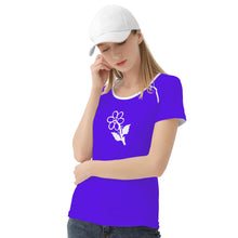 Load image into Gallery viewer, Ti Amo I love you - Exclusive Brand - Dark Purple - White Daisy - Women&#39;s  T shirt
