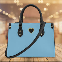 Load image into Gallery viewer, Ti Amo I love you - Exclusive Brand - Cornflower Blue - Luxury Womens PU Tote Bag - Black Straps
