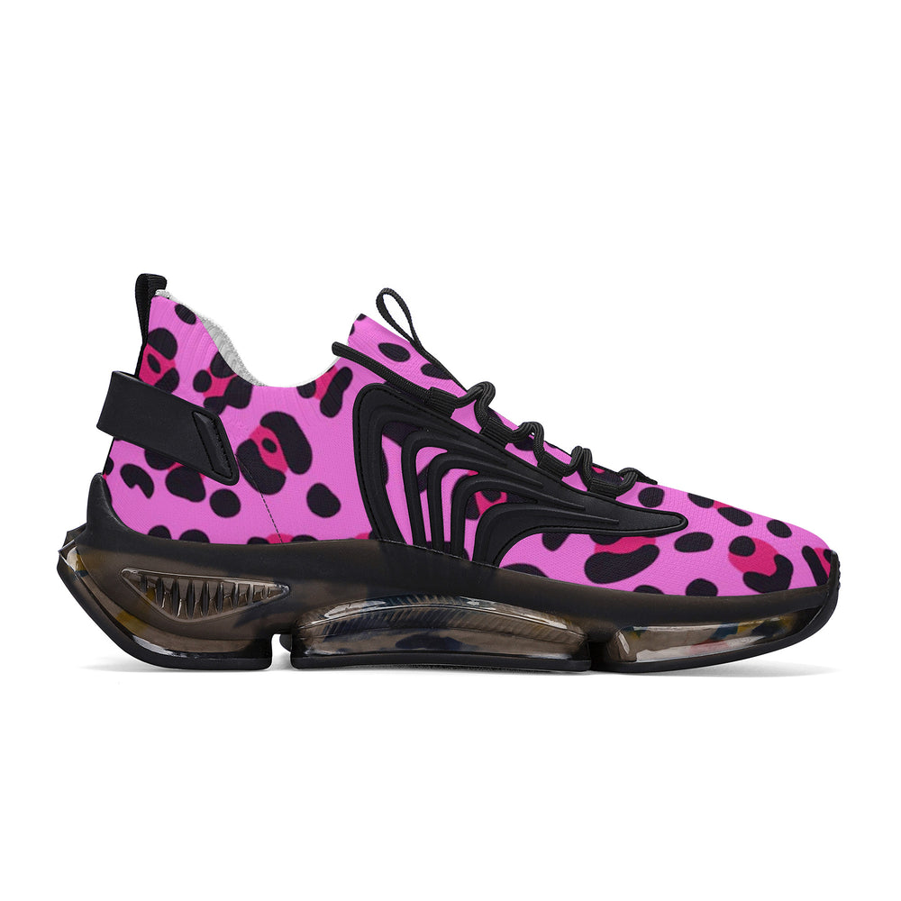 Ti Amo I love you - Exclusive Brand - Womens - Persian Pink with Cerise Leopard Spots -  Air Max React Sneakers - Black Soles