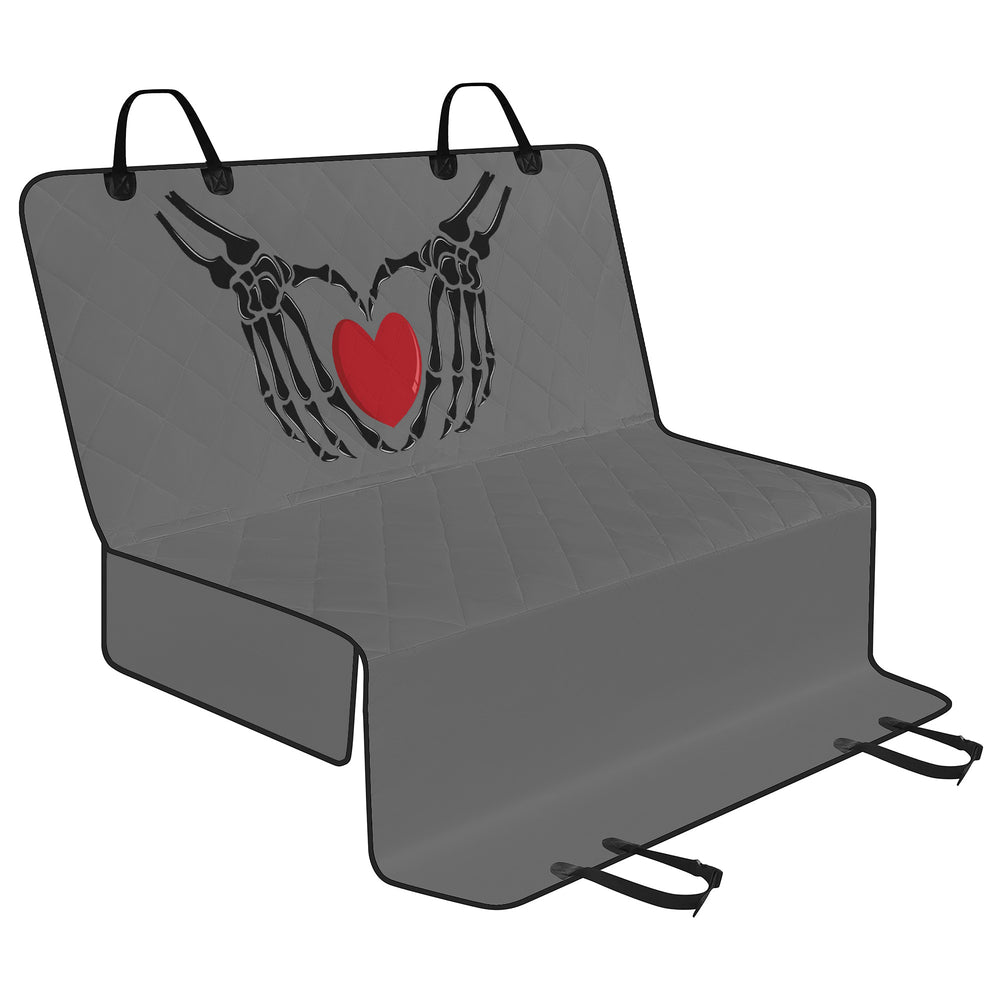 Ti Amo I love you - Exclusive Brand - Dove Gray - Skeleton Hands with Heart - Pet Seat Covers