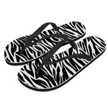 Load image into Gallery viewer, Ti Amo I love you - Exclusive Brand  -Black &amp; White -  Zebra - Flip Flops - Sizes Womens 7-13 &amp; Men&#39;s 7-11
