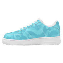 Load image into Gallery viewer, Ti Amo I love you - Exclusive Brand  - Aquamarine Blue, Downy, Spray Camouflage Low Top Unisex Sneakers
